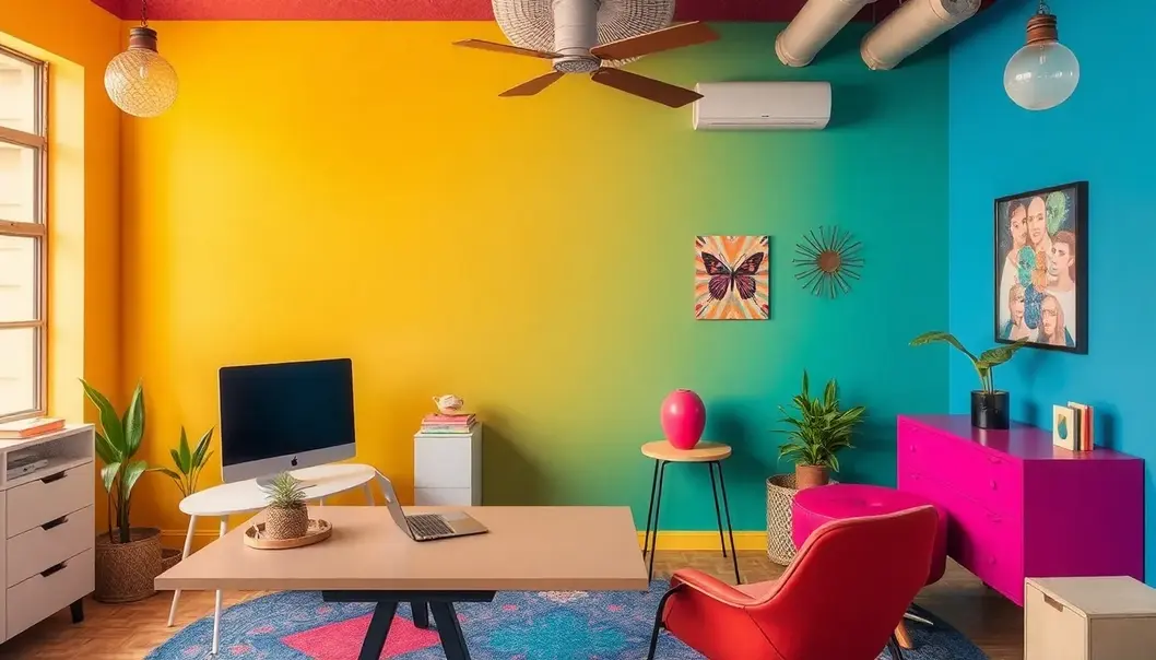 A chic home office setup that balances style and productivity.